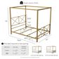 Furniture of America Rosadale Full X-Cross Canopy Bed in Gold, , large