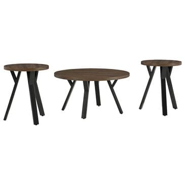 Ashley Elbrynn Occasional Table Set in Brown and Black (Set of 3), , large