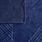 Duke Imports Virah Bella Micromink 3-Piece King Quilt Set in Striped Navy Weave, , large