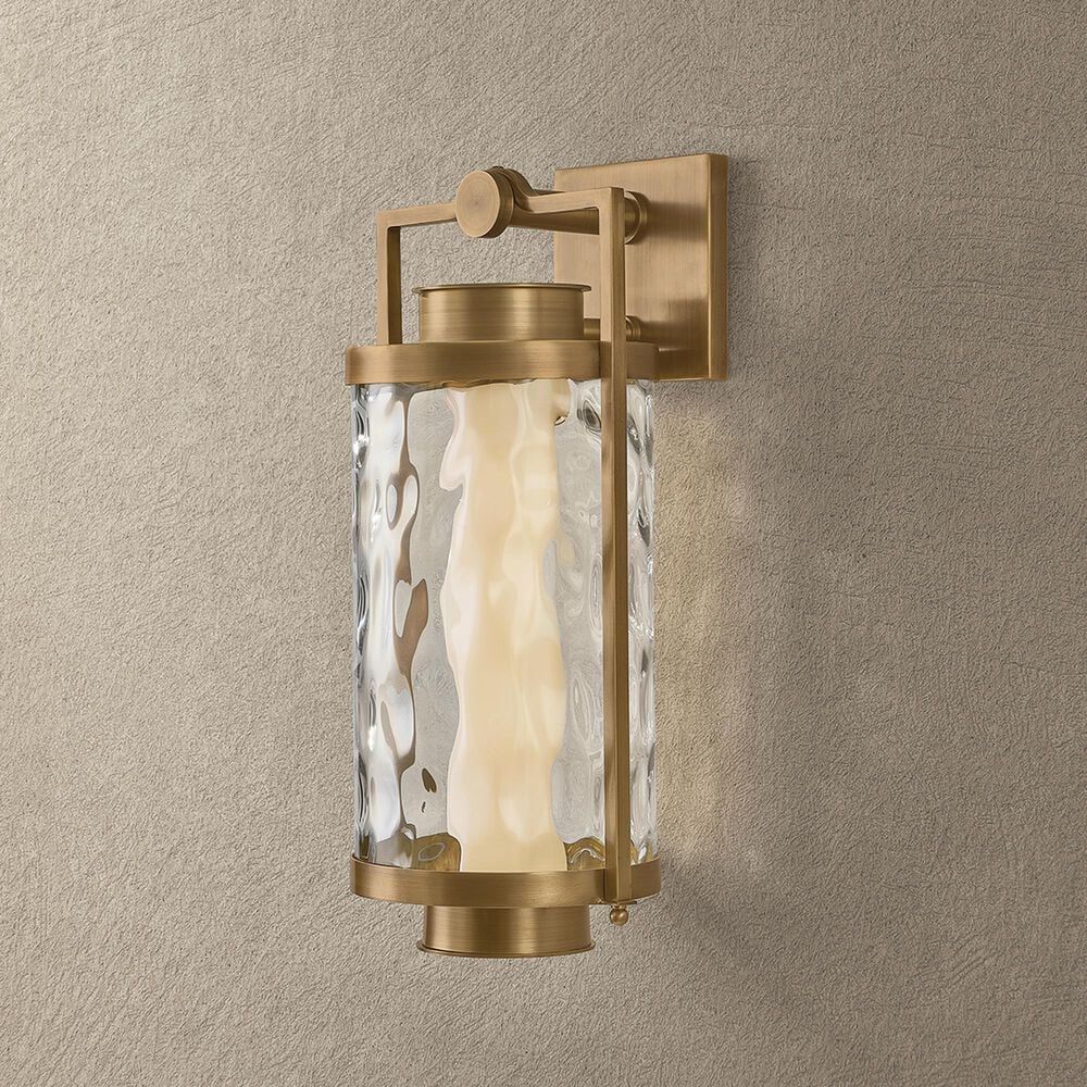Troy Lighting Haddock 17" Outdoor Wall Sconce in Patina Brass, , large