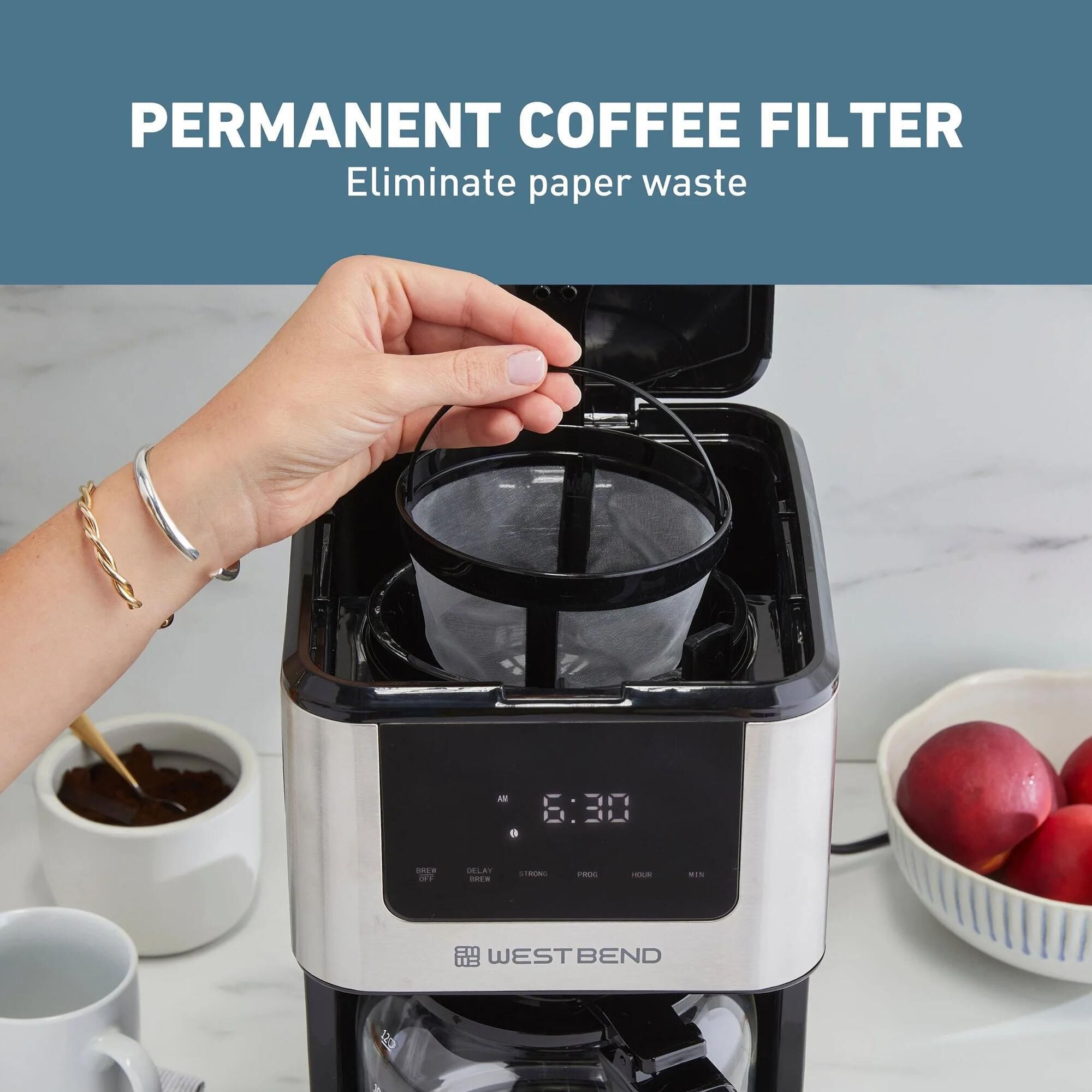 West Bend 12 Cup Hot Iced Coffee Maker in Stainless Steel NFM