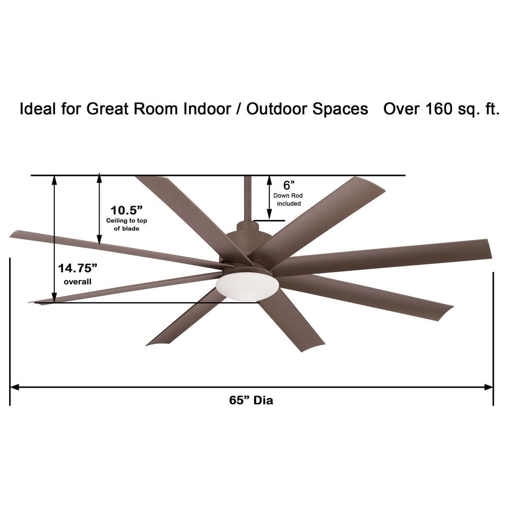 Minka-Aire Slipstream 65" Indoor/Outdoor Ceiling Fan with LED Light in Oil Rubbed Bronze, , large