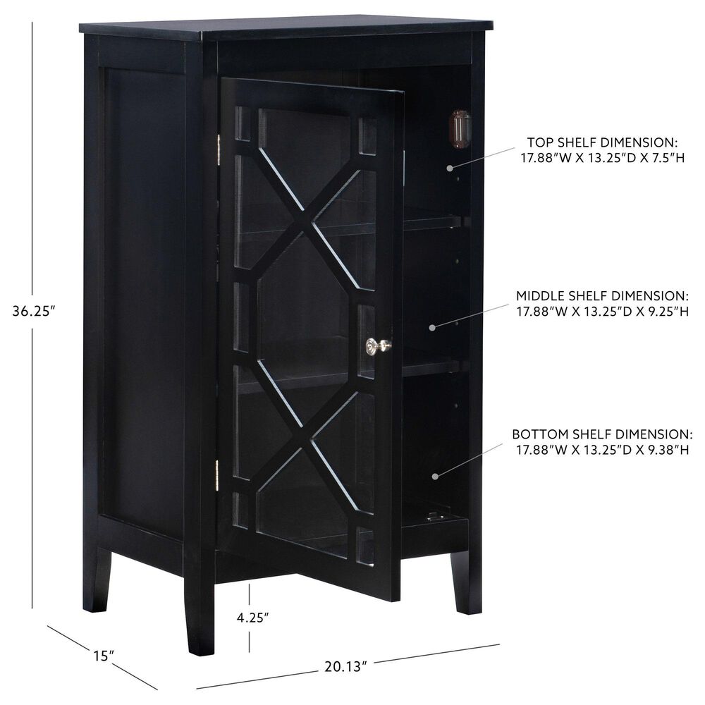 Linon Home Decor Fetti Small Cabinet in Black, , large
