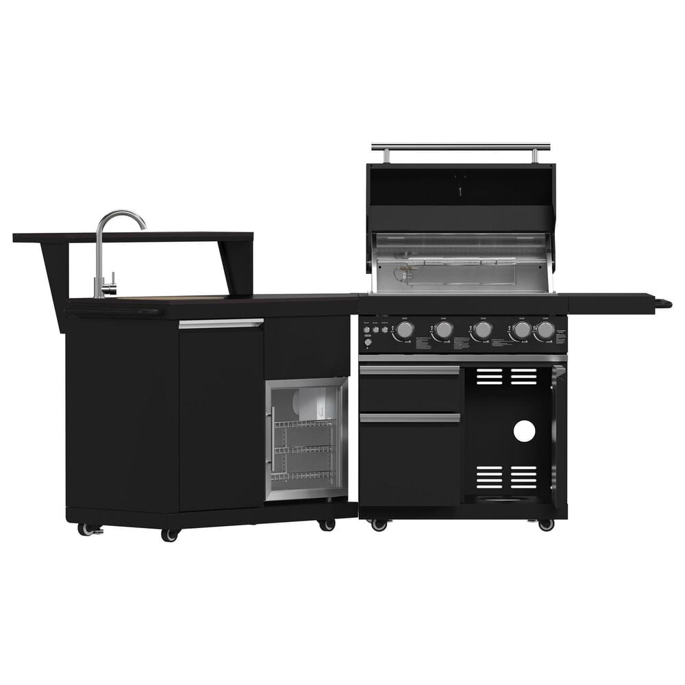 Forno All'Aperto 2-Piece Outdoor Kitchen Grill Set with Bar and Beverage Center in Black, , large