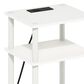 HOMLUX 3-Tier Turn-N-Tube End Table with Charging Station in White, , large