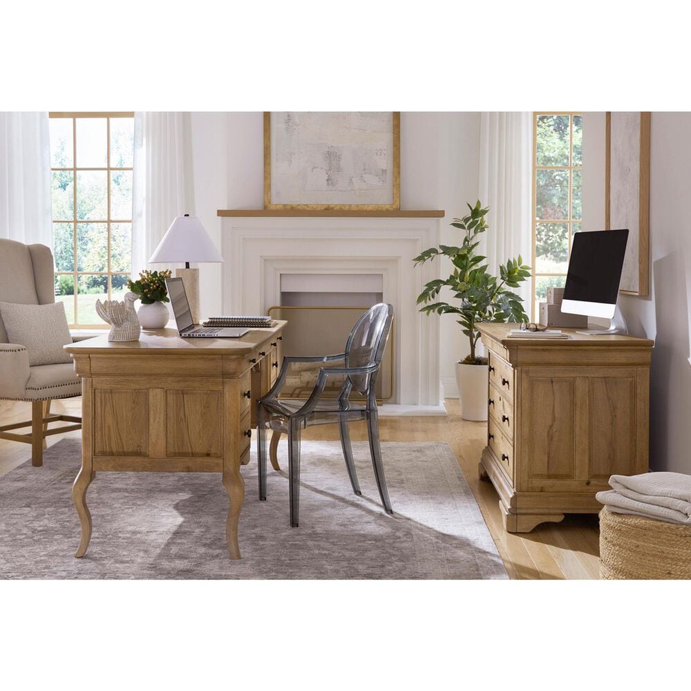 Riva Ridge Chateau Philippe Half Pedestal Desk in Cognac, , large