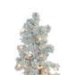 The Gerson Company 9" Pre-Lit Artificial Heavy Flocked Layered Spruce with White Lights in Green, , large