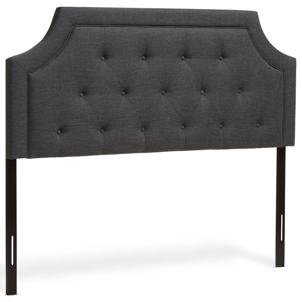 Baxton Studio Mars Full Panel Headboard in Dark Grey, , large