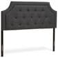 Baxton Studio Mars Full Panel Headboard in Dark Grey, , large