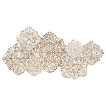 Maple and Jade 26" x 53" Wall Decor in Distressed White and Natural Brown, , large