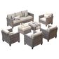 HOMLUX 7-Piece Rattan Sectional Set in Beige, , large