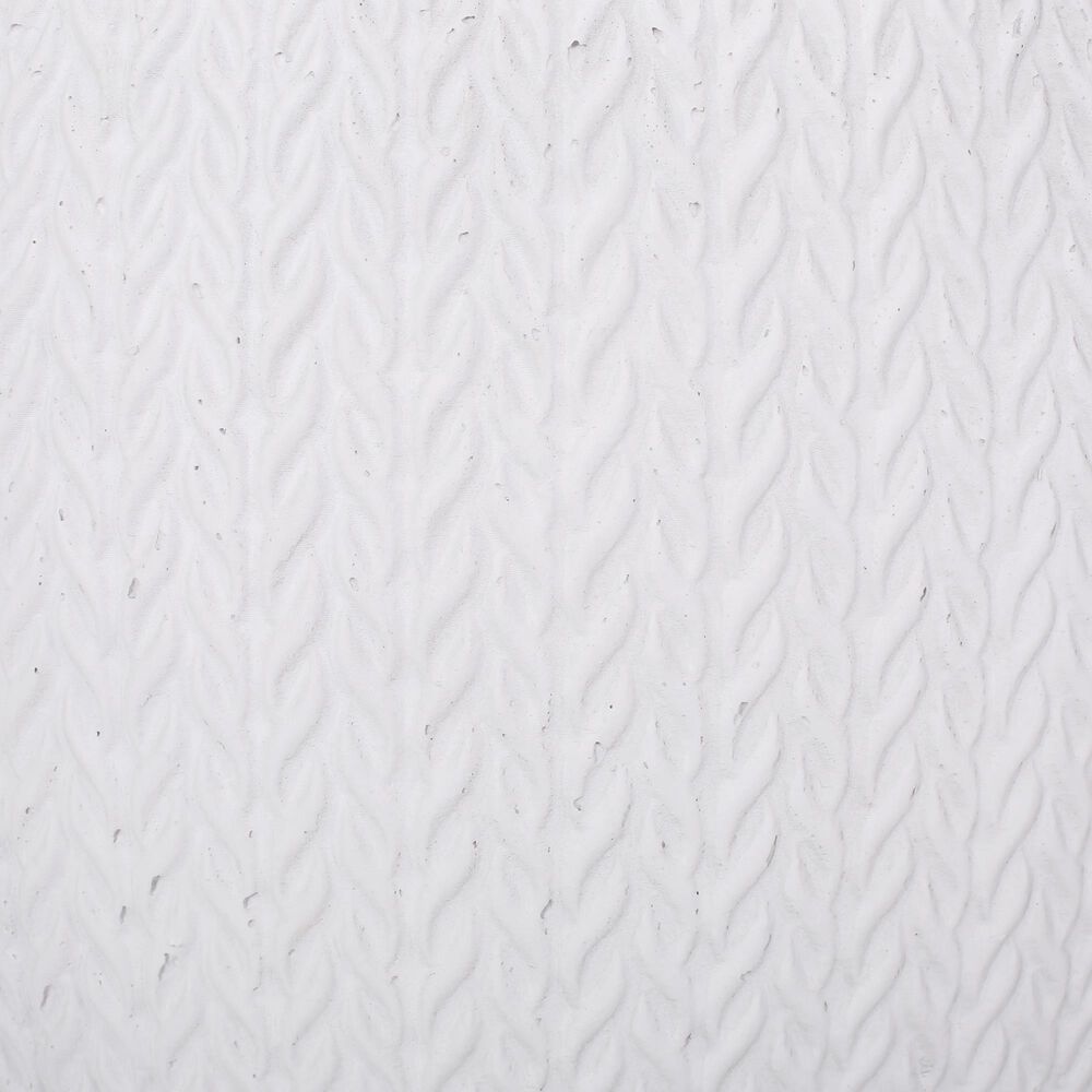 Hearth and Haven Round Patio Side Table with Braided Pattern in Antique White, , large