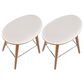 Lumisource Saddle Counter Stool with White Cushion in Walnut and Chrome (Set of 2), , large