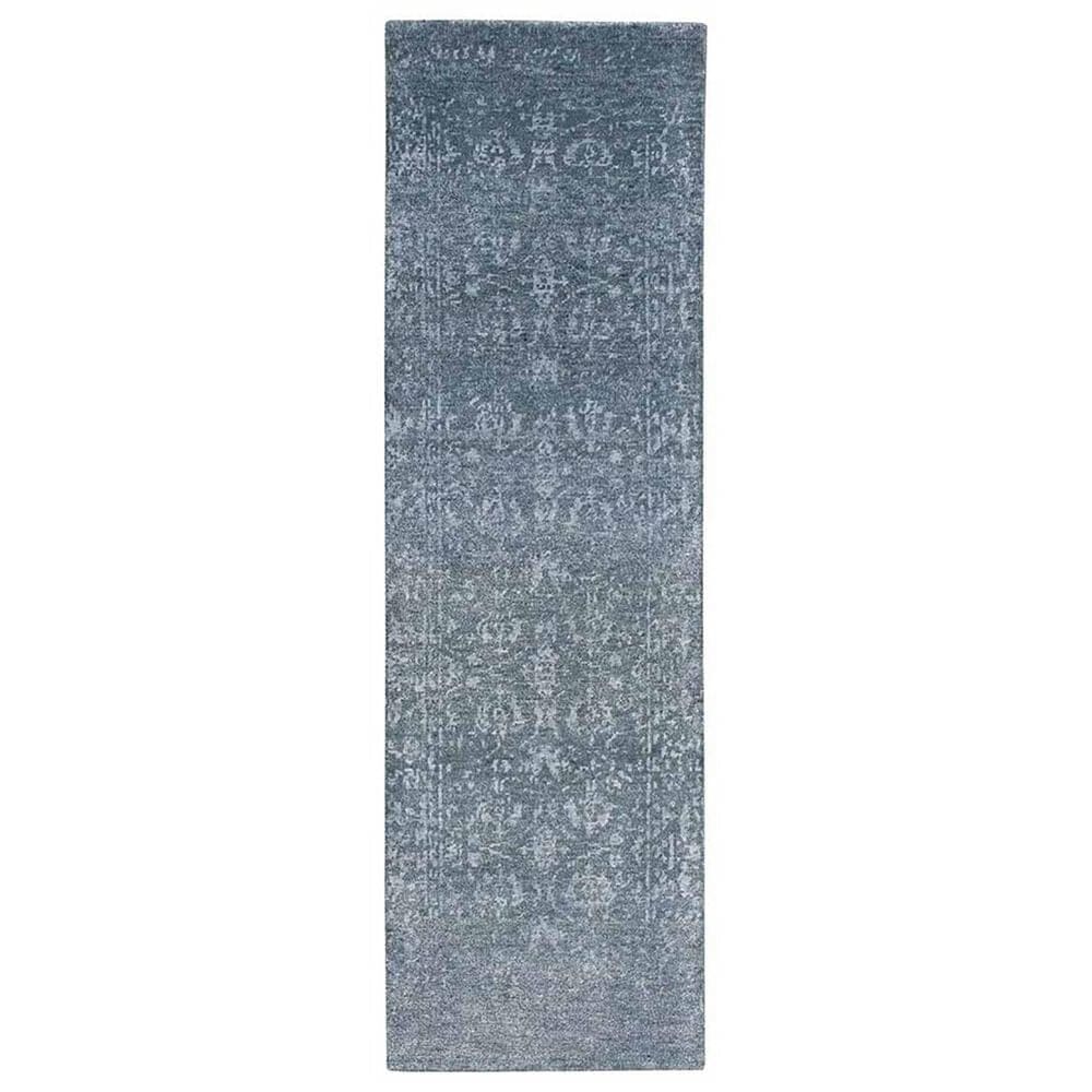 Nourison Silk Shadows 2"3" x 8" Blue and Stone Runner, , large