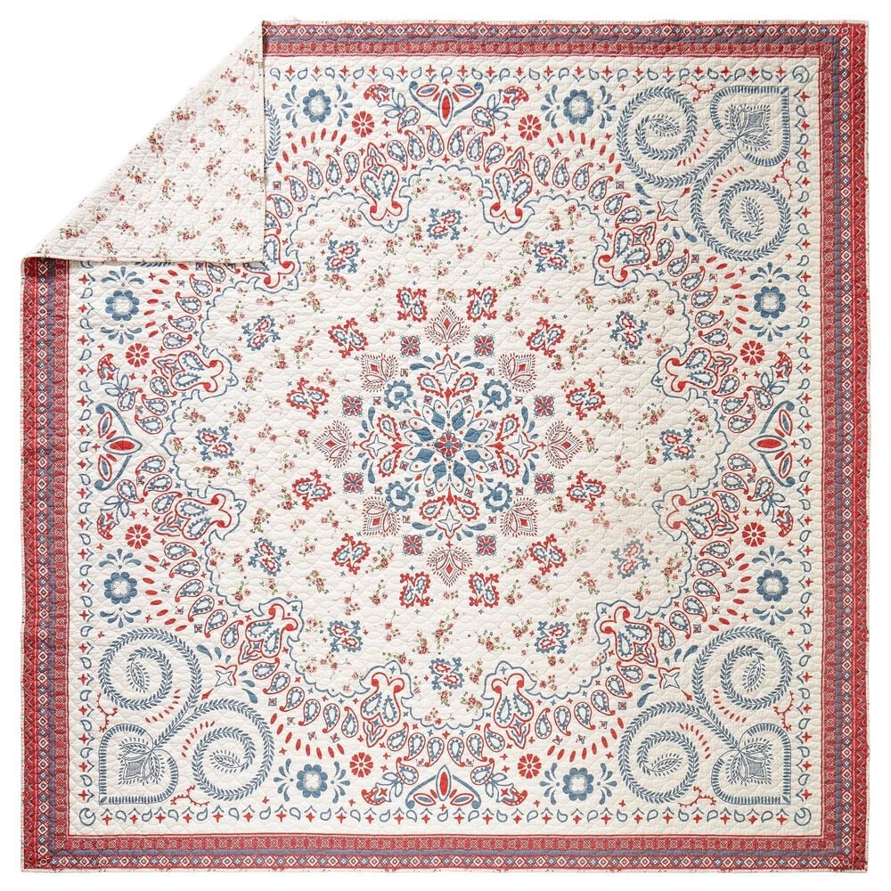 Peking Handicraft Junk Gypsy 3-Piece Full/Queen Quilt Set in Blue and Red, , large