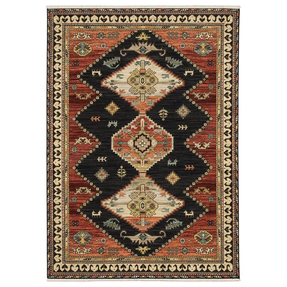 Oriental Weavers Lilihan Tribal Medallion 3"3" x 5" Navy Area Rug, , large
