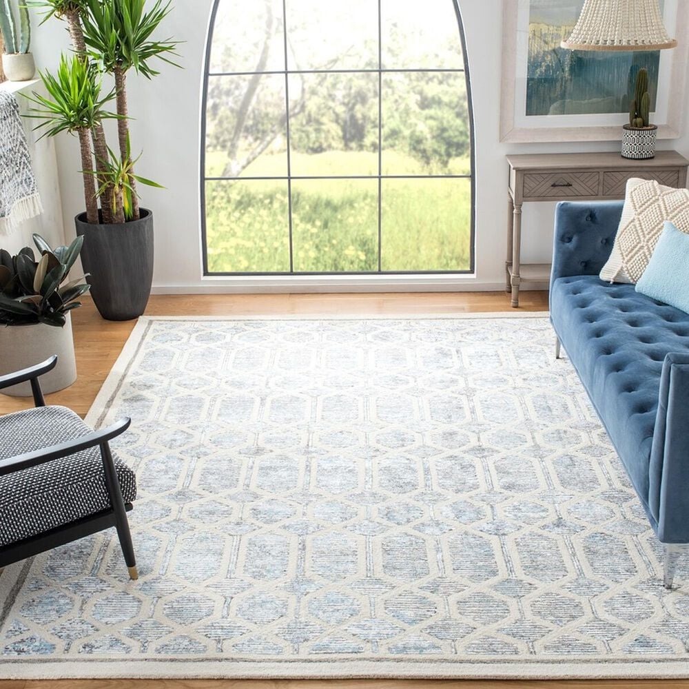 Safavieh Artistry ARR665M 9&#39; x 12&#39; Ivory and Blue Area Rug, , large