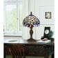 Cal Lighting 8" Tiffany Accent Lamp in Antique Brass, , large