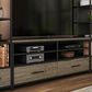 DHP Structure 60" TV Stand in Sterling Oak, Matte Black and Smoked Black, , large