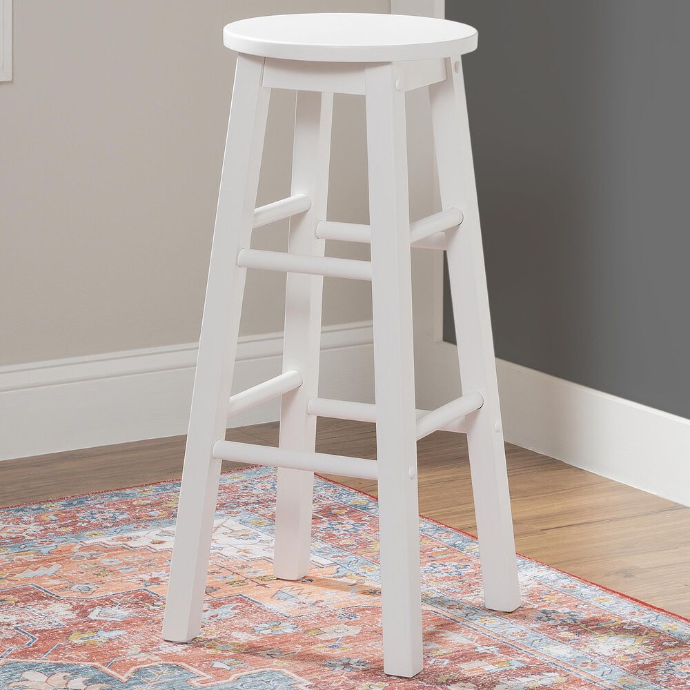 Linon Home Decor Abby 29" Bar Stool in White, , large