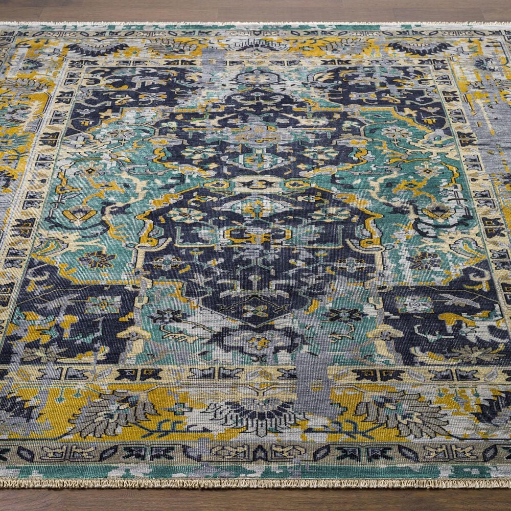 Surya Festival 12&#39; x 15&#39; Denim, Ink Blue, Teal, Tan and Ivory Area Rug, , large