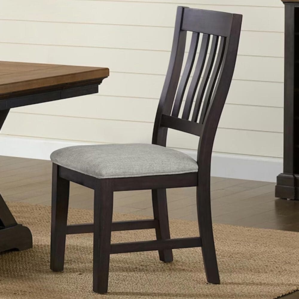 Mayberry Hill Montrose Side Chair with Light Grey Fabric in Espresso, , large