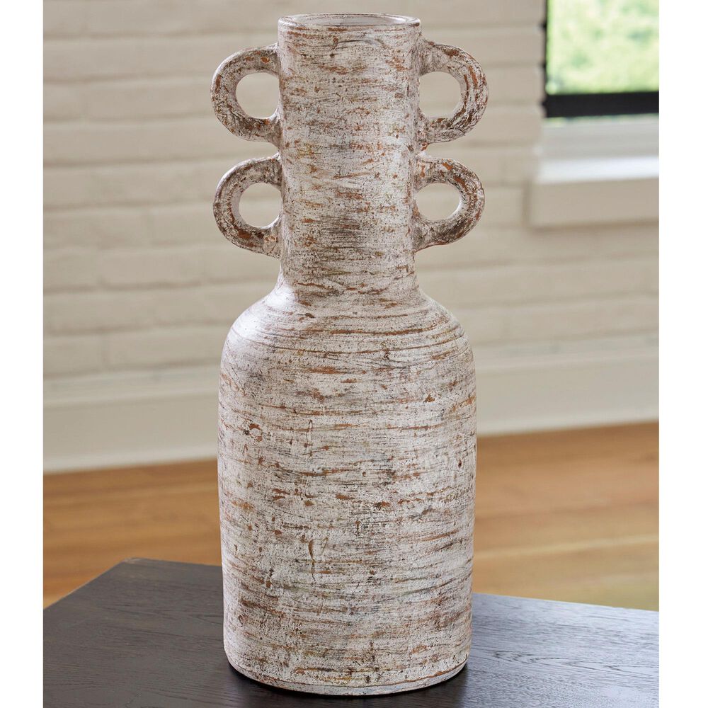 Ashley Wellbridge 20&quot; Vase in Distressed White, , large
