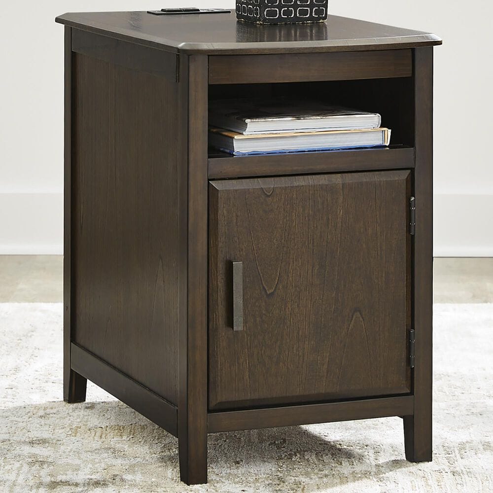 Ashley Devonsted Chairside End Table in Dark Brown, , large