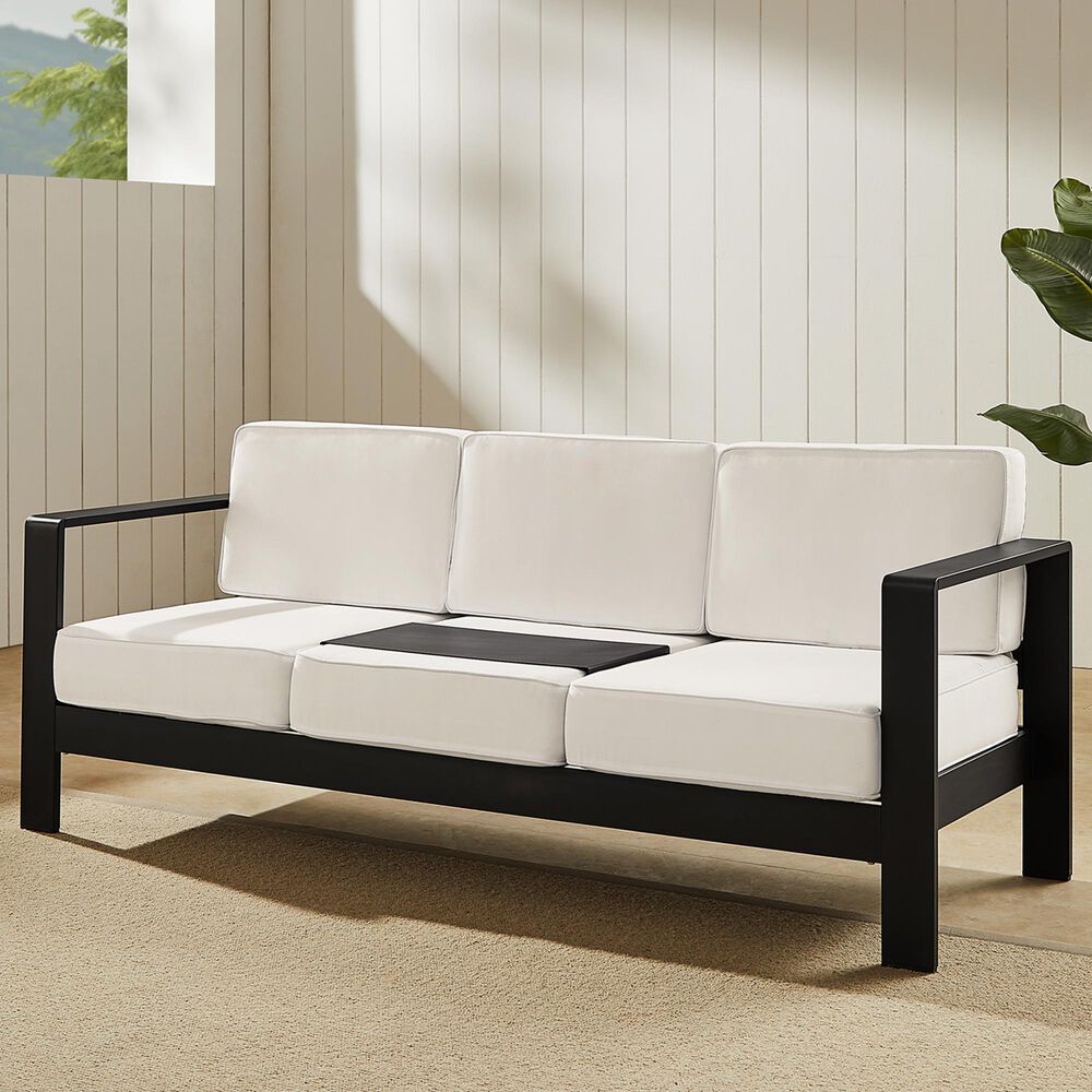 Linon Home Decor Karah 2-Seater Outdoor Sofa in White, , large
