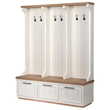 Mercana Fairview IV Hall Tree with Shelf in White, , large