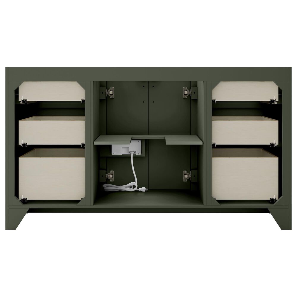 37B Lucerne 60" Single Bathroom Vanity in Deep Olive Green with Marble Top and Backsplash, , large