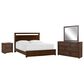 Riva Ridge Modern Loft 4 Piece California King Storage Panel Bedroom Set in Brownstone, , large
