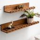 Maple and Jade Handmade Wavy Room Wall Shelf in Brown (Set of 2), , large
