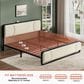 HOMLUX King Upholstered Platform Bed Frame in Beige, , large