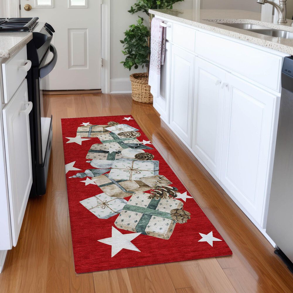 Dalyn Rug Company Wonderland WN33 Red 2&#39;3&quot; x 7&#39;6&quot; Runner, , large