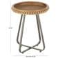 Maple and Jade Beaded End Table with Rattan Accent in Brown and Gray, , large