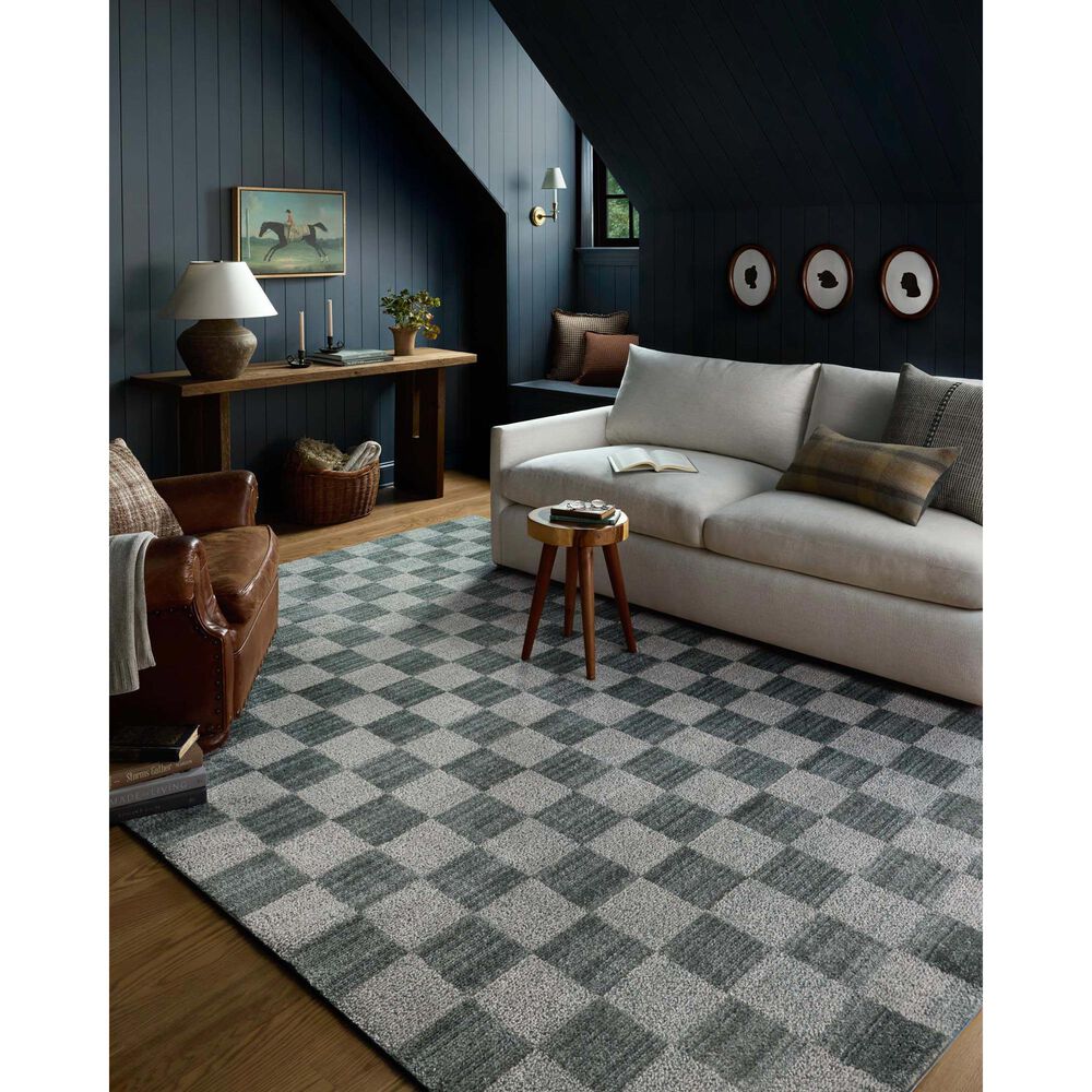 Chris Loves Julia x Loloi Calvin Blue and Ivory 9'6" x 12'6" Area Rug, , large