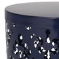 Hearth and Haven Outdoor Side Table with Floral Pattern in Navy Blue (Set of 2), , large