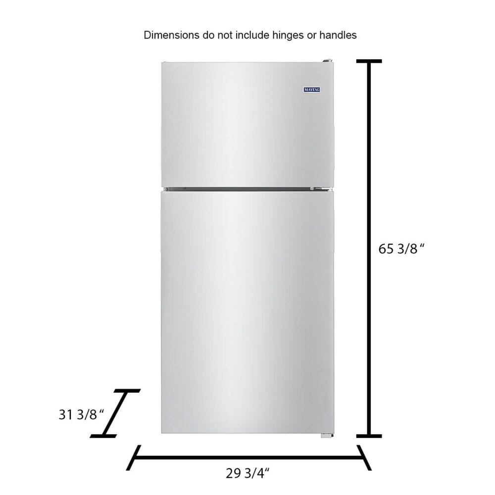 Maytag 18 Cu. Ft. 30-In Wide Top Freezer Refrigerator With PowerCold Feature in Stainless Steel, , large