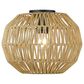 Golden Lighting Florence 1-Light Flush Mount with Natural Raphia Rope Shade in Matte Black, , large