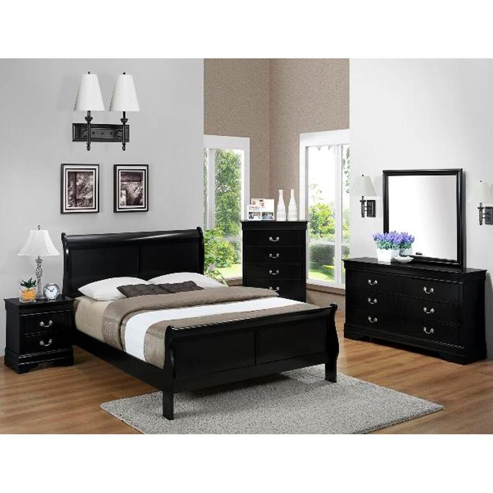 Claremont Louis Philip Twin Bed in Black, , large