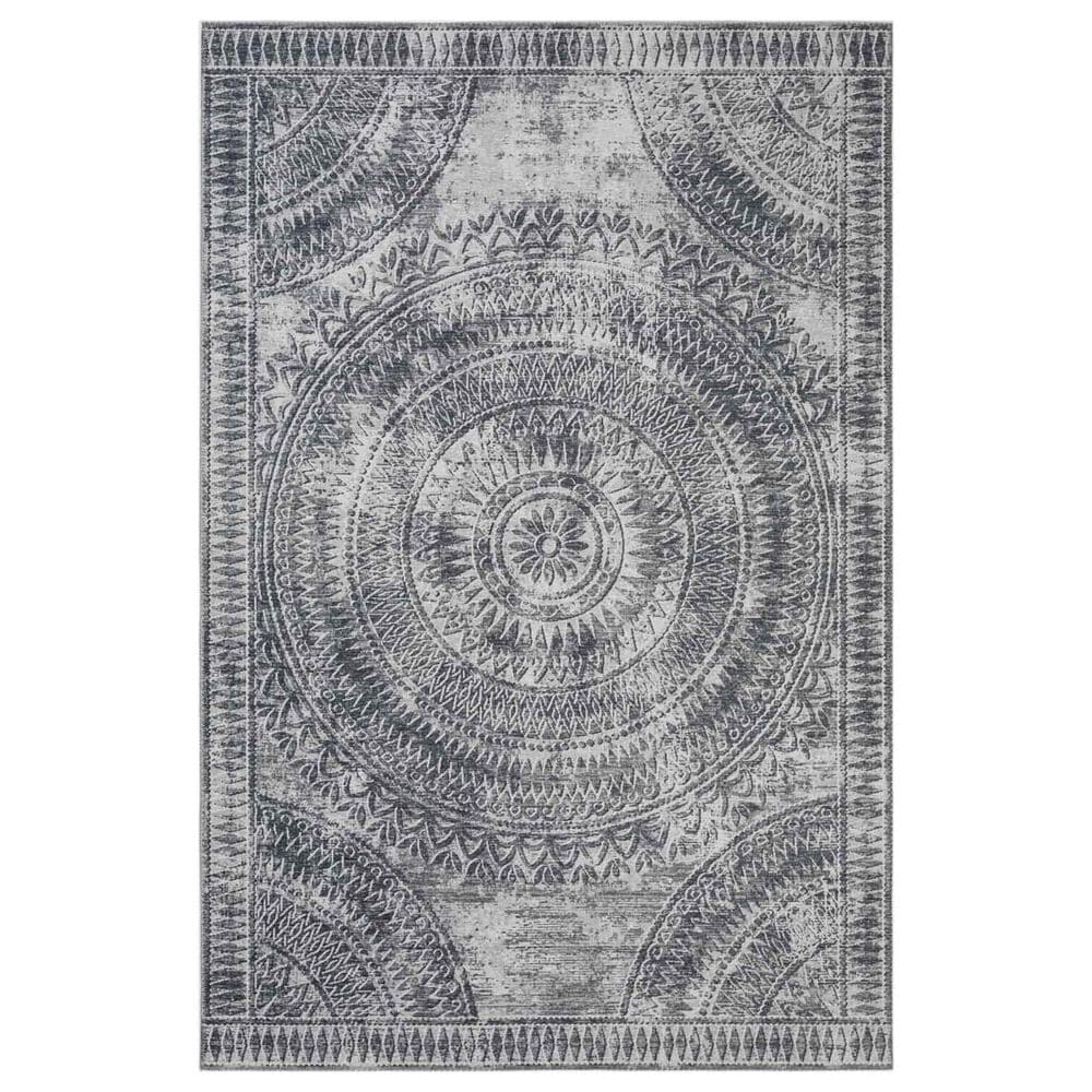 Dalyn Rug Company Sedona Bohemian 10" Round Pewter Indoor/Outdoor Area Performance Rug, , large