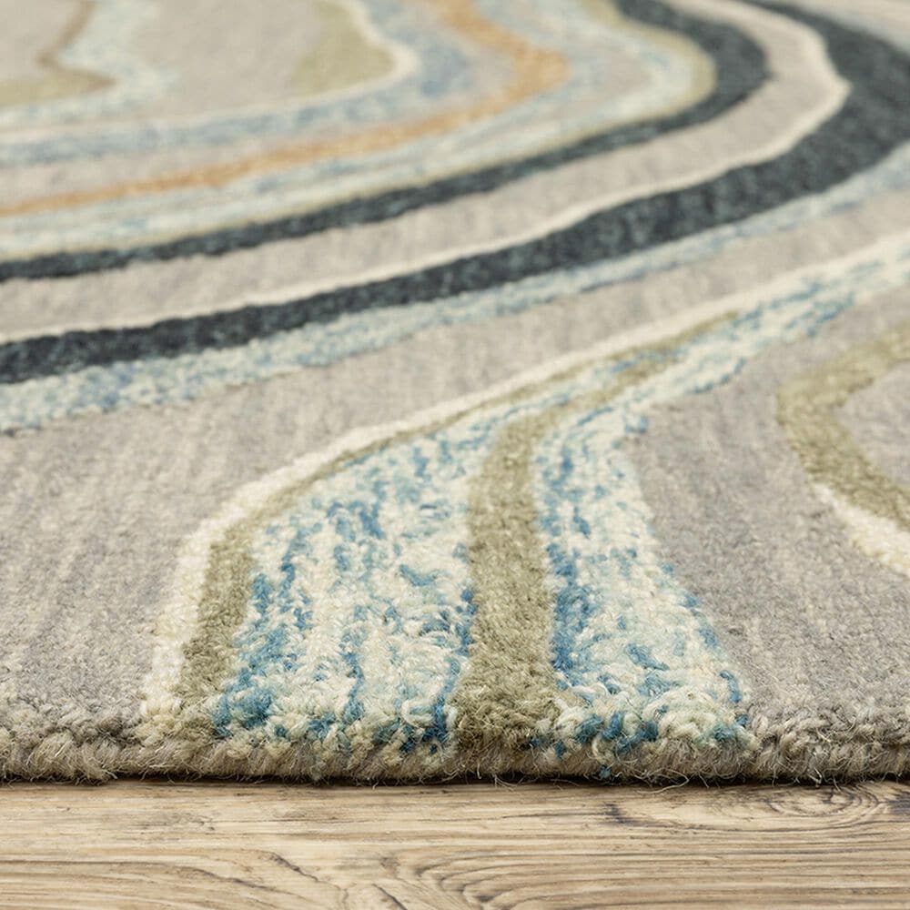 Oriental Weavers Kipton KIP07 2&#39;6&quot; x 8&#39; Grey and Blue Runner, , large