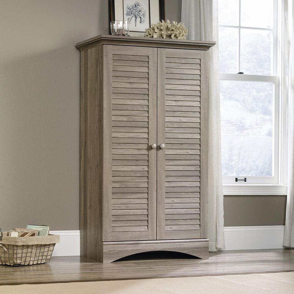 Living Essentials Harbor View Storage Cabinet in Salt Oak Finish, , large