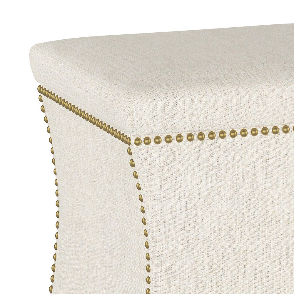 Skyline Furniture Turner Storage Ottoman in Linen Talc, , large