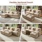 HOMLUX 107.87" Ultra-Comfort Chenille Sectional Sofa in Camel, , large