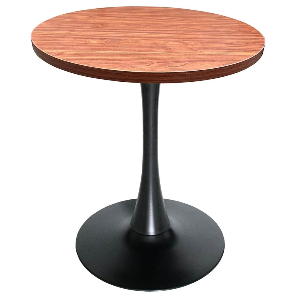 Leisuremod LeisureMod Bristol Dining table, Black Base with 27 Round Cognac Brown MDF top, , large