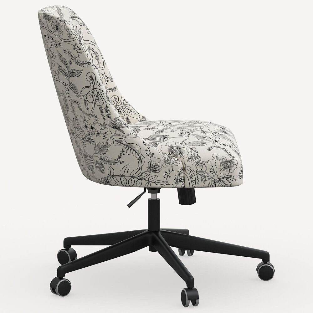 Rifle Paper Co Crafted by Cloth and Company Oxford Office Chair in Aviary Black/Cream, , large