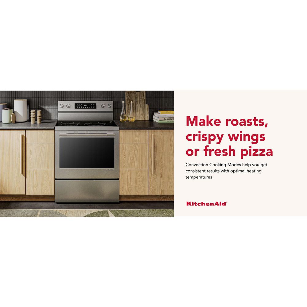 KitchenAid 5.3 Cu. Ft. Smart Freestanding Electric Range in PrintShield Stainless Steel, , large