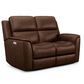 Flexsteel Henry Power Reclining Loveseat with Power Headrest and Lumbar in Hickory, , large